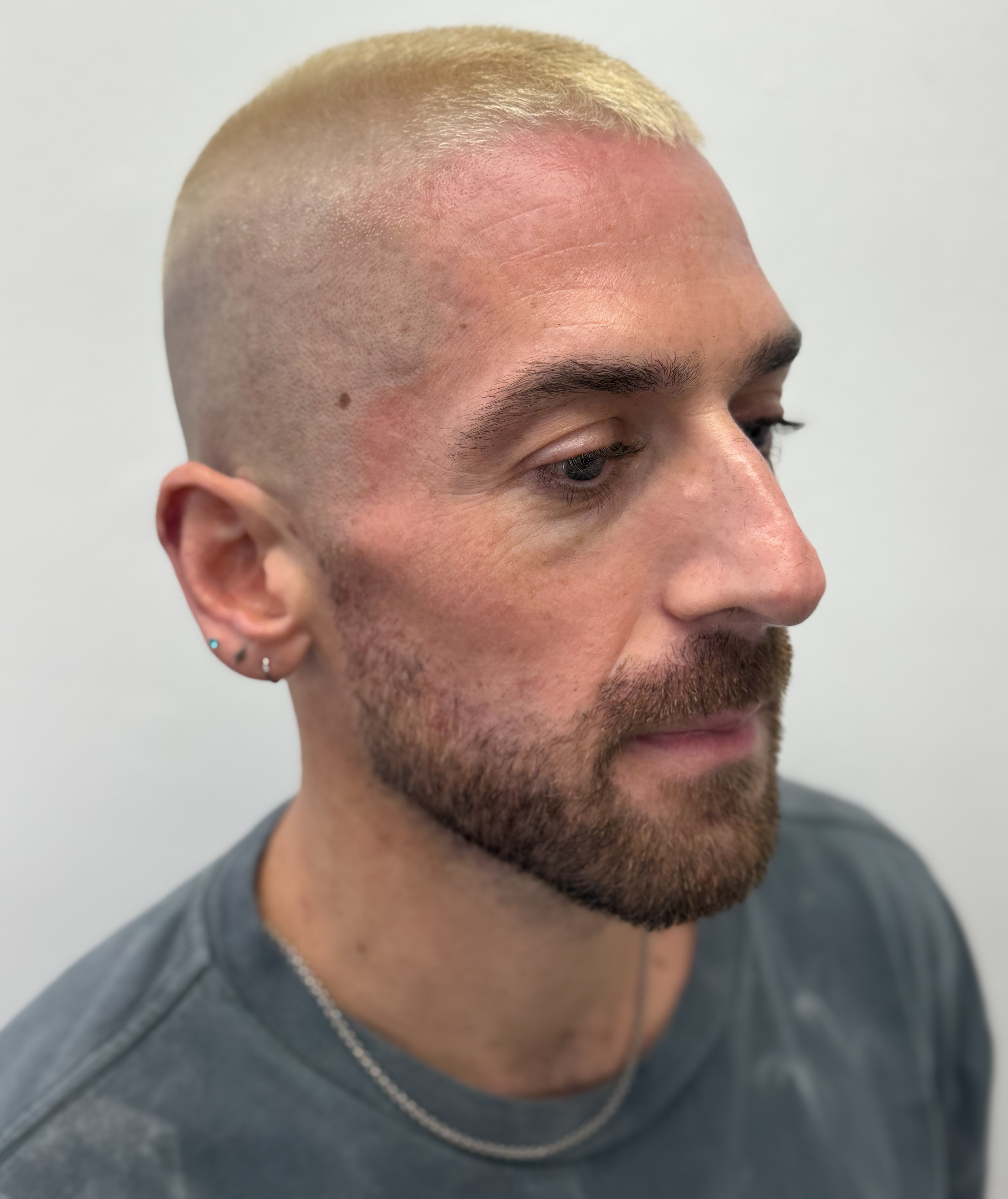 Bleached Razor Fade Buzz by Trevor at Modern Rebel Barbershop in Hollywood